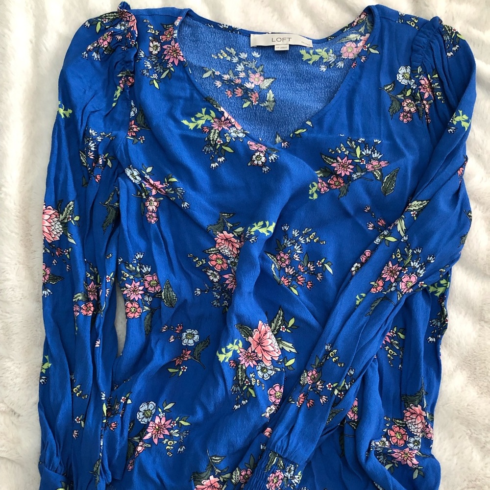 Stunning Blue and Floral Blouse